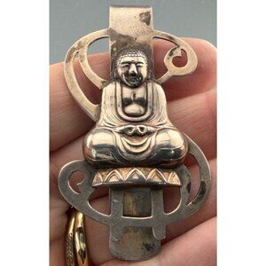 Vintage Sterling 950 Silver Buddha Money Clip Figural 19.8g